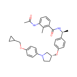 CC(=O)Nc1cccc(C(=O)N[C@@H](C)c2ccc(O[C@@H]3CCN(c4ccc(OCC5CC5)cc4)C3)cc2)c1C ZINC001772639861