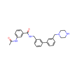 CC(=O)Nc1cccc(C(=O)NCc2cccc(-c3cccc(CN4CCNCC4)c3)c2)c1 ZINC000040955212