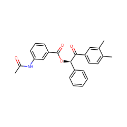 CC(=O)Nc1cccc(C(=O)O[C@@H](C(=O)c2ccc(C)c(C)c2)c2ccccc2)c1 ZINC000000992815