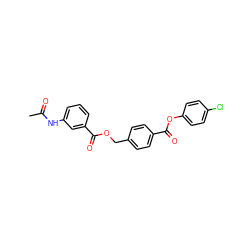 CC(=O)Nc1cccc(C(=O)OCc2ccc(C(=O)Oc3ccc(Cl)cc3)cc2)c1 ZINC000001074209