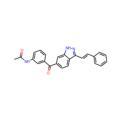 CC(=O)Nc1cccc(C(=O)c2ccc3c(/C=C/c4ccccc4)n[nH]c3c2)c1 ZINC000004617984