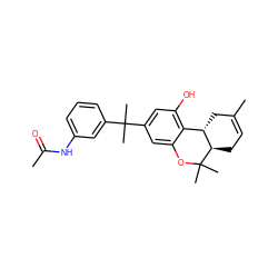 CC(=O)Nc1cccc(C(C)(C)c2cc(O)c3c(c2)OC(C)(C)[C@@H]2CC=C(C)C[C@@H]32)c1 ZINC000040913724