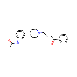 CC(=O)Nc1cccc(C2CCN(CCCC(=O)c3ccccc3)CC2)c1 ZINC000028710557