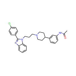 CC(=O)Nc1cccc(C2CCN(CCCn3c(-c4ccc(Cl)cc4)nc4ccccc43)CC2)c1 ZINC000043201391