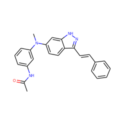 CC(=O)Nc1cccc(N(C)c2ccc3c(/C=C/c4ccccc4)n[nH]c3c2)c1 ZINC000166804510