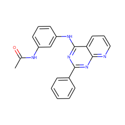 CC(=O)Nc1cccc(Nc2nc(-c3ccccc3)nc3ncccc23)c1 ZINC001772602472