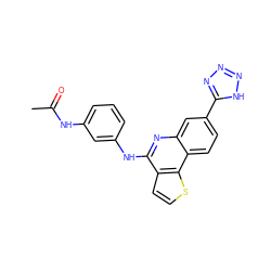 CC(=O)Nc1cccc(Nc2nc3cc(-c4nnn[nH]4)ccc3c3sccc23)c1 ZINC000167712428