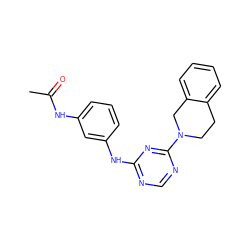 CC(=O)Nc1cccc(Nc2ncnc(N3CCc4ccccc4C3)n2)c1 ZINC000072106986