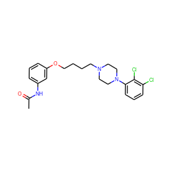 CC(=O)Nc1cccc(OCCCCN2CCN(c3cccc(Cl)c3Cl)CC2)c1 ZINC000653883105