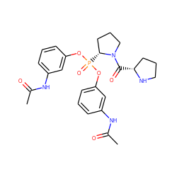 CC(=O)Nc1cccc(OP(=O)(Oc2cccc(NC(C)=O)c2)[C@@H]2CCCN2C(=O)[C@@H]2CCCN2)c1 ZINC000013795504