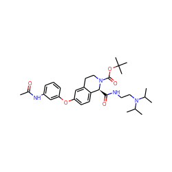 CC(=O)Nc1cccc(Oc2ccc3c(c2)CCN(C(=O)OC(C)(C)C)[C@H]3C(=O)NCCN(C(C)C)C(C)C)c1 ZINC000028344867