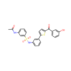 CC(=O)Nc1cccc(S(=O)(=O)Nc2cccc(-c3ccc(C(=O)c4cccc(O)c4)s3)c2)c1 ZINC000473151555