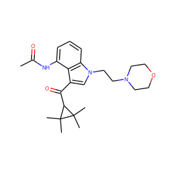 CC(=O)Nc1cccc2c1c(C(=O)C1C(C)(C)C1(C)C)cn2CCN1CCOCC1 ZINC000014975845