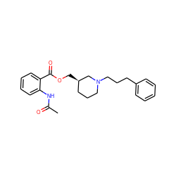 CC(=O)Nc1ccccc1C(=O)OC[C@@H]1CCCN(CCCc2ccccc2)C1 ZINC000027207302