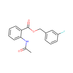 CC(=O)Nc1ccccc1C(=O)OCc1cccc(F)c1 ZINC000002871566