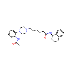 CC(=O)Nc1ccccc1N1CCN(CCCCCC(=O)N[C@@H]2CCCc3ccccc32)CC1 ZINC000014976014