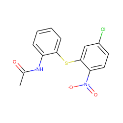 CC(=O)Nc1ccccc1Sc1cc(Cl)ccc1[N+](=O)[O-] ZINC000299817194