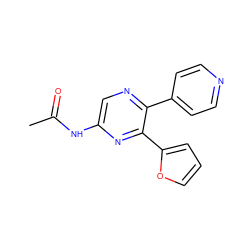 CC(=O)Nc1cnc(-c2ccncc2)c(-c2ccco2)n1 ZINC000035000653