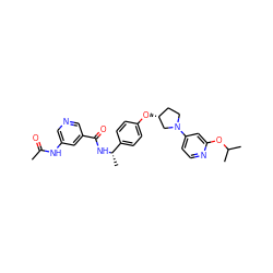 CC(=O)Nc1cncc(C(=O)N[C@@H](C)c2ccc(O[C@@H]3CCN(c4ccnc(OC(C)C)c4)C3)cc2)c1 ZINC000169709434