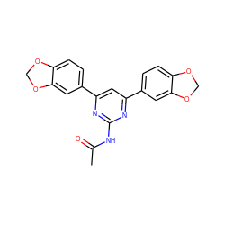 CC(=O)Nc1nc(-c2ccc3c(c2)OCO3)cc(-c2ccc3c(c2)OCO3)n1 ZINC000066157451