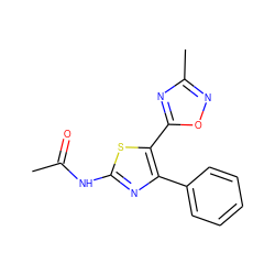 CC(=O)Nc1nc(-c2ccccc2)c(-c2nc(C)no2)s1 ZINC000035856798