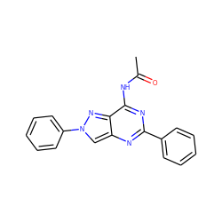 CC(=O)Nc1nc(-c2ccccc2)nc2cn(-c3ccccc3)nc12 ZINC000095585384