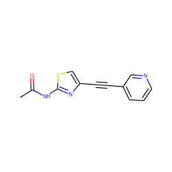 CC(=O)Nc1nc(C#Cc2cccnc2)cs1 ZINC000013680925