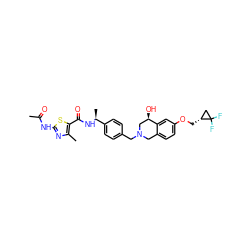 CC(=O)Nc1nc(C)c(C(=O)N[C@@H](C)c2ccc(CN3Cc4ccc(OC[C@@H]5CC5(F)F)cc4[C@H](O)C3)cc2)s1 ZINC001772621190