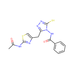 CC(=O)Nc1nc(Cc2nnc(S)n2NC(=O)c2ccccc2)cs1 ZINC000028712128