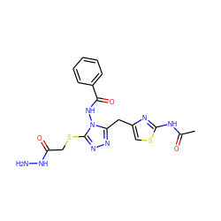 CC(=O)Nc1nc(Cc2nnc(SCC(=O)NN)n2NC(=O)c2ccccc2)cs1 ZINC000028712146