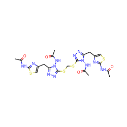 CC(=O)Nc1nc(Cc2nnc(SCSc3nnc(Cc4csc(NC(C)=O)n4)n3NC(C)=O)n2NC(C)=O)cs1 ZINC000028816922