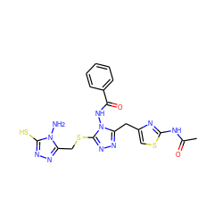 CC(=O)Nc1nc(Cc2nnc(SCc3nnc(S)n3N)n2NC(=O)c2ccccc2)cs1 ZINC000028712168