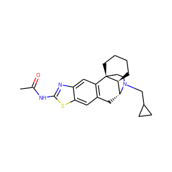 CC(=O)Nc1nc2cc3c(cc2s1)C[C@@H]1[C@@H]2CCCC[C@]32CCN1CC1CC1 ZINC000071318806