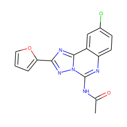 CC(=O)Nc1nc2ccc(Cl)cc2c2nc(-c3ccco3)nn12 ZINC000013759688