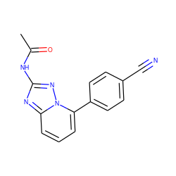 CC(=O)Nc1nc2cccc(-c3ccc(C#N)cc3)n2n1 ZINC001772583906