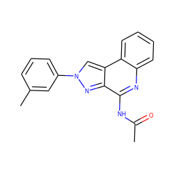 CC(=O)Nc1nc2ccccc2c2cn(-c3cccc(C)c3)nc12 ZINC000028710893