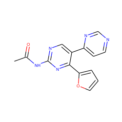 CC(=O)Nc1ncc(-c2ccncn2)c(-c2ccco2)n1 ZINC000049785332