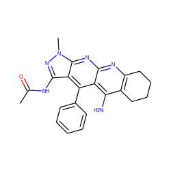 CC(=O)Nc1nn(C)c2nc3nc4c(c(N)c3c(-c3ccccc3)c12)CCCC4 ZINC000084706532