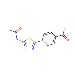 CC(=O)Nc1nnc(-c2ccc(C(=O)O)cc2)s1 ZINC000084738943