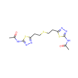 CC(=O)Nc1nnc(CCSCCc2nnc(NC(C)=O)s2)s1 ZINC000003209244