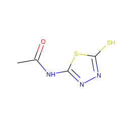 CC(=O)Nc1nnc(S)s1 ZINC000002582015