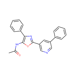 CC(=O)Nc1oc(-c2cncc(-c3ccccc3)c2)nc1-c1ccccc1 ZINC000013538090