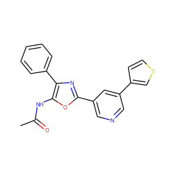 CC(=O)Nc1oc(-c2cncc(-c3ccsc3)c2)nc1-c1ccccc1 ZINC000013538087