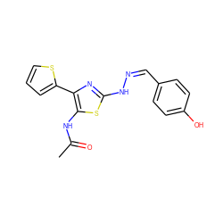 CC(=O)Nc1sc(N/N=C\c2ccc(O)cc2)nc1-c1cccs1 ZINC000031906048