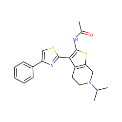 CC(=O)Nc1sc2c(c1-c1nc(-c3ccccc3)cs1)CCN(C(C)C)C2 ZINC000036381384