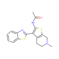 CC(=O)Nc1sc2c(c1-c1nc3ccccc3s1)CCN(C)C2 ZINC000036381381