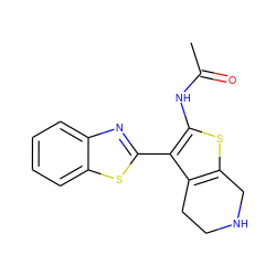 CC(=O)Nc1sc2c(c1-c1nc3ccccc3s1)CCNC2 ZINC000036381380