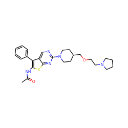 CC(=O)Nc1sc2nc(N3CCC(COCCN4CCCC4)CC3)ncc2c1-c1ccccc1 ZINC000146520591