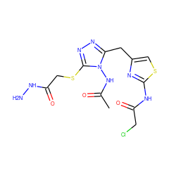 CC(=O)Nn1c(Cc2csc(NC(=O)CCl)n2)nnc1SCC(=O)NN ZINC000028816942