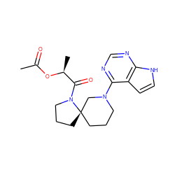 CC(=O)O[C@@H](C)C(=O)N1CCC[C@@]12CCCN(c1ncnc3[nH]ccc13)C2 ZINC000143880450